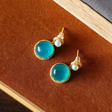 Load image into Gallery viewer, 2021 Autumn Original Amazonite Pearl Earrings Exquisite and Elegant Ladies Silver Jewelry
