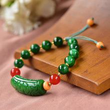 Load image into Gallery viewer, Lokaloca Handcrafted Natural Green Jade Beads Charm Bracelet Jewelry
