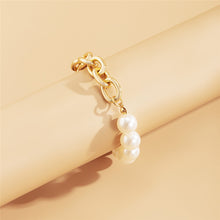 Load image into Gallery viewer, Luxury Royal Punk Pearl Beaded Lock Chain Aluminum Link Bracelet
