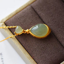 Load image into Gallery viewer, Silver Inlaid Natural Jade Pendant Necklace Vintage Retro Style Brand Jewelry
