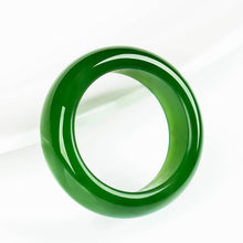 Load image into Gallery viewer, Lokaloca Handcrafted Natural Green Hetian Jade Ring Jewelry
