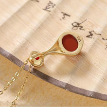 Load image into Gallery viewer, Original Southern Red Agate Pendant Necklace Vintage Retro Unique Ancient Golden Craft Luxury Women&#39;s Brand
