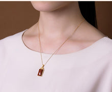 Load image into Gallery viewer, Natural Fine Southern Red Agate Cool Bat Pendant Necklace Vintage Style Retro Creative Unique Craft Charm Women&#39;s Silver Jewelry
