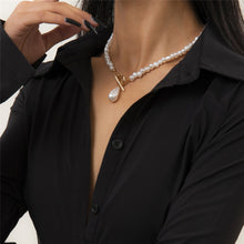 Load image into Gallery viewer, Luxury Baroque Pearl Beaded  Toggle Clasp Pendant Choker Necklace
