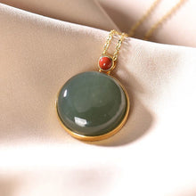 Load image into Gallery viewer, Silver Inlaid Natural Jade Inlaid Necklace
