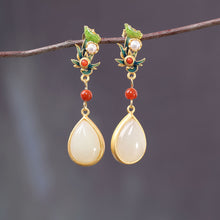 Load image into Gallery viewer, Designer Original White Jade Drop Earrings Exquisite Charm and Luxury Ladies Accessories
