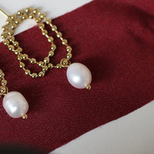 Load image into Gallery viewer, Ethereal 18K Gold Plated Natural Pearl Pearl Drop Earrings
