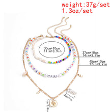 Load image into Gallery viewer, Boho Multilayer Pearl Beaded Coin Pendant Choker Necklace
