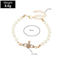 Load image into Gallery viewer, Designer Pearl Beaded Planet Charm Bracelet For Women
