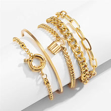 Load image into Gallery viewer, 5Pcs / Set Bohemian Punk Cuban Chain Bracelets Set for Women
