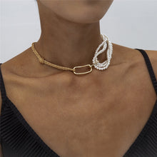 Load image into Gallery viewer, Spainish Design Luxury Punk Pearl Chain Necklace Choker
