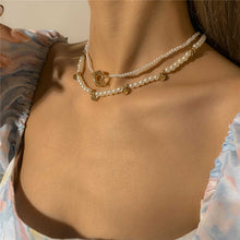 Load image into Gallery viewer, 2Pcs/Set Designer Double Layers Pearl Beaded Choker Necklace
