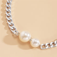 Load image into Gallery viewer, Vintage Cuban Link Chain Gothic Pearl Charm Choker Necklace
