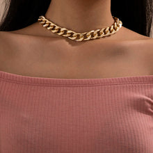 Load image into Gallery viewer, Splendid Cuban Necklace Punk Vintage Chunky Thick Link Aluminum Chain Choker Necklace
