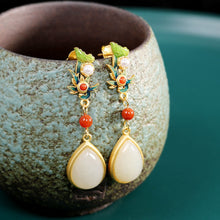 Load image into Gallery viewer, Designer Original White Jade Drop Earrings Exquisite Charm and Luxury Ladies Accessories
