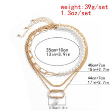 Load image into Gallery viewer, Designer Multilayer Baroque Pearl Beaded Chain Pendant Necklace
