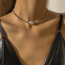 Load image into Gallery viewer, Minimalist Baroque Pearl Acrylic Beaded Chain Choker Necklace for Women
