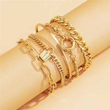 Load image into Gallery viewer, 5Pcs / Set Bohemian Punk Cuban Chain Bracelets Set for Women
