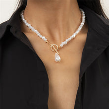 Load image into Gallery viewer, Luxury Baroque Pearl Beaded  Toggle Clasp Pendant Choker Necklace
