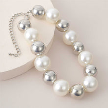 Load image into Gallery viewer, Big Size Imitation Pearl Beaded Statement Necklace Choker for Ladies
