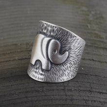 Load image into Gallery viewer, S925  Silver Retro Thai Handmade Original Elephant Shape Opening Adjustable Women&#39;s Ring
