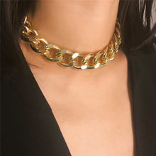 Load image into Gallery viewer, Miami Cuban Choker Necklace Hip Hop Chunky Golden Aluminum Thick Punk Chain Necklace
