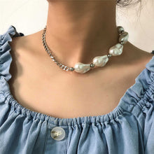 Load image into Gallery viewer, Designer Gothic Baroque Pearl Beaded Pendant Choker Necklace
