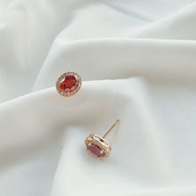 Load image into Gallery viewer, Designer Original Silver Inlaid Garnet Crystal Earrings Vintage Style Retro Elegant Luxury Charm Female Jewelry
