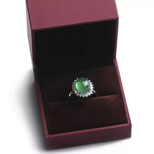 Load image into Gallery viewer, Lokaloca Natural Emerald Jade Blossom 925 Silver Jewelry Ring
