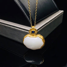 Load image into Gallery viewer, Natural Fine White Jade  Pendant Necklace Vintage Style Retro Luxury Winter Women&#39;s Jewelry
