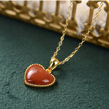 Load image into Gallery viewer, Original Craft Natural Souther Red Agate Heart Shape Pendant Necklace Fresh Romantic Lovely Women Charm Brand Jewelry
