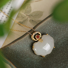 Load image into Gallery viewer, Natural Fine White Jade Pendant Necklace Vintage Style Retro Unique Craft Luxury Charm Women&#39;s Jewelry
