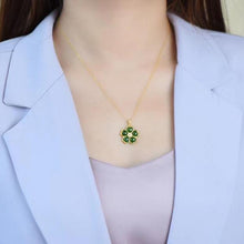 Load image into Gallery viewer, Lokaloca Natural Jade Jasper Blossom Flower Pendant Necklace
