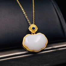 Load image into Gallery viewer, Natural Fine White Jade  Pendant Necklace Vintage Style Retro Luxury Winter Women&#39;s Jewelry
