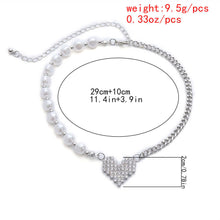 Load image into Gallery viewer, Designer Baroque Pearl Beaded  Lover Heart Pendant Choker Necklace
