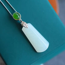 Load image into Gallery viewer, Original Natural Fine White Jade Pendant Necklace Vintage Retro Bohemian Elegant Women&#39;s Silver Jewelry
