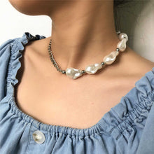 Load image into Gallery viewer, Designer Gothic Baroque Pearl Beaded Pendant Choker Necklace
