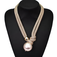 Load image into Gallery viewer, Luxury Big Imitation Pearl Pendant  Statement Choker Necklace For Ladies
