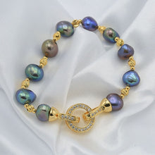 Load image into Gallery viewer, Natural Blue Baroque Freshwater Pearl Beaded Bracelets for Ladies
