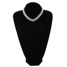 Load image into Gallery viewer, Handmade Woven White Pearl Beaded Pendant Necklace for Ladies
