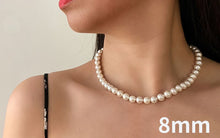 Load image into Gallery viewer, 4/6/8/10mm Luxury White Shell Pearl Beaded Choker Necklace For Lady
