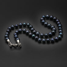 Load image into Gallery viewer, Natural Round Black Freshwater Pearl Beaded Necklace for Ladies
