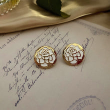 Load image into Gallery viewer, Handmade Enamel Pearl Rhinestones Stud Earrings
