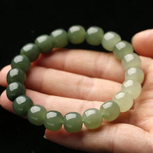 Load image into Gallery viewer, Lokaloca Handcrafted Natural Gradient Green Hetian Jade Beaded Bracelet
