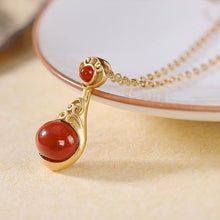 Load image into Gallery viewer, Original Southern Red Agate Pendant Necklace Vintage Retro Unique Ancient Golden Craft Luxury Women&#39;s Brand
