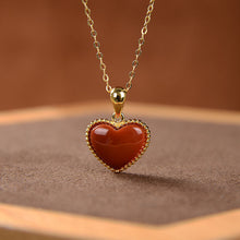 Load image into Gallery viewer, Original Craft Natural Souther Red Agate Heart Shape Pendant Necklace Fresh Romantic Lovely Women Charm Brand Jewelry
