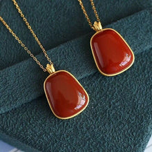 Load image into Gallery viewer, Silver Natural Southern Red Agate Pendant Necklace Vintage Retro Unique Craft Charm Women&#39;s Brand Jewelry
