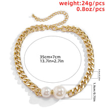 Load image into Gallery viewer, Vintage Cuban Link Chain Gothic Pearl Charm Choker Necklace
