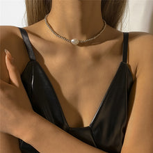 Load image into Gallery viewer, Minimalist Baroque Pearl Acrylic Beaded Chain Choker Necklace for Women
