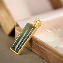 Load image into Gallery viewer, Lokaloca Original  Silver Inlaid Fine Jade Pendant Necklace
